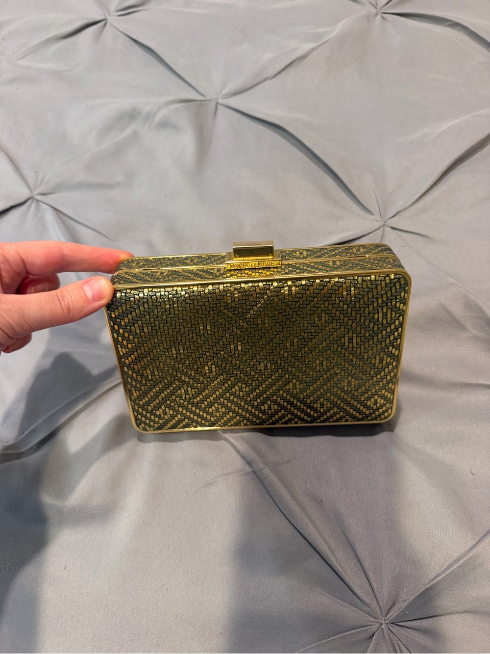 Michael Kors Gold Woven Metallic Clutch